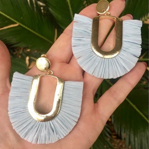 🎉HP🎉 🍋2/$30 New Anthro Ellie Raffia Earrings - Picture 2 of 3